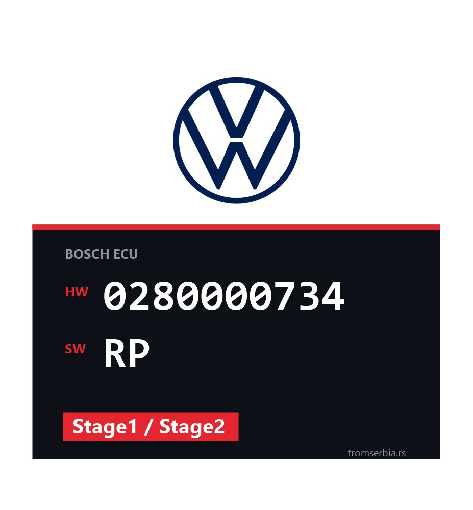 VW Golf2 0280000734 RP Stage1 / Stage2 tuning file
