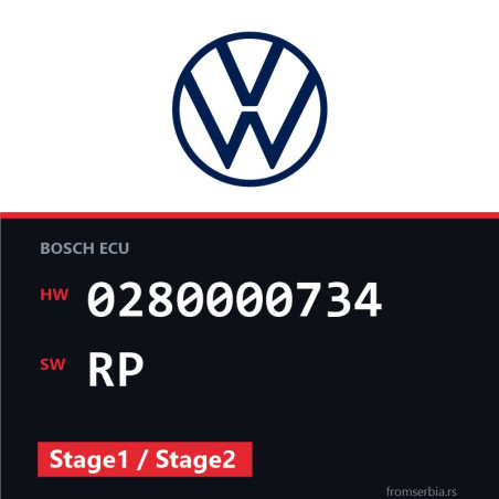 VW Golf2 0280000734 RP Stage1 / Stage2 tuning file