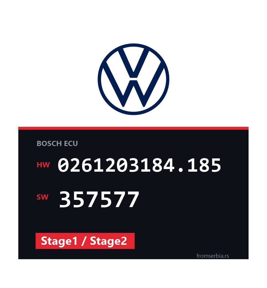 VW Golf3 0261203184.185 357577 Stage1 / Stage2 tuning file