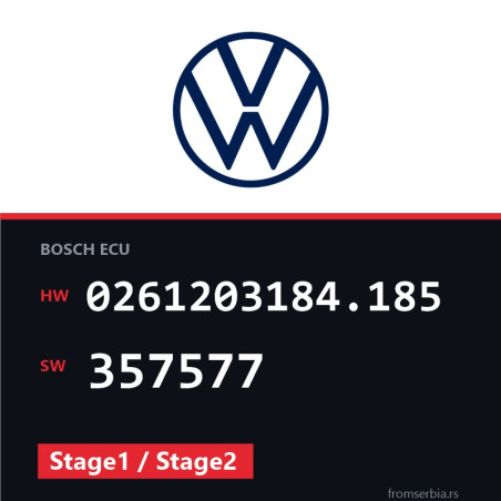 VW Golf3 0261203184.185 357577 Stage1 / Stage2 tuning file