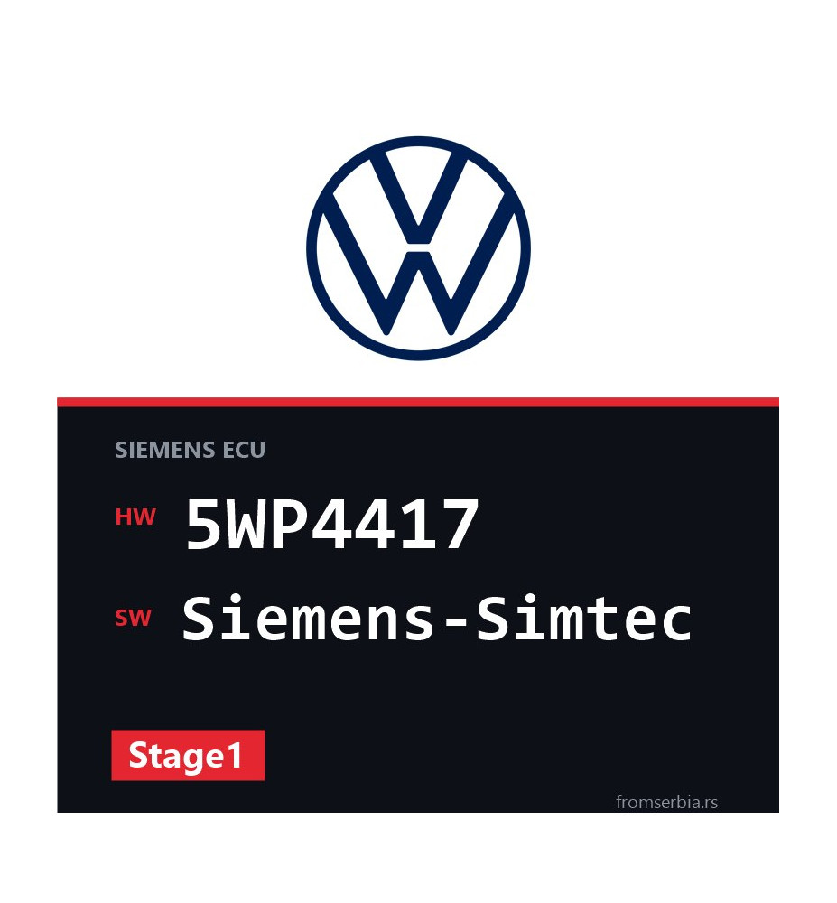 VW Golf4 5WP4417 Siemens-Simtec Stage1 tuning file