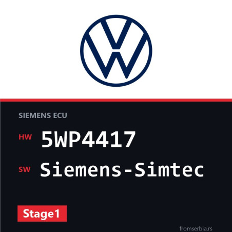 VW Golf4 5WP4417 Siemens-Simtec Stage1 tuning file