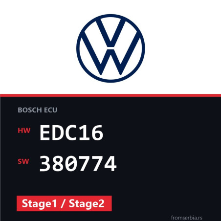 VW Golf5 EDC16 380774 Stage1 / Stage2 tuning file