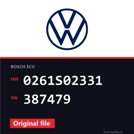 VW Golf 0261S02331 387479 original ECU file