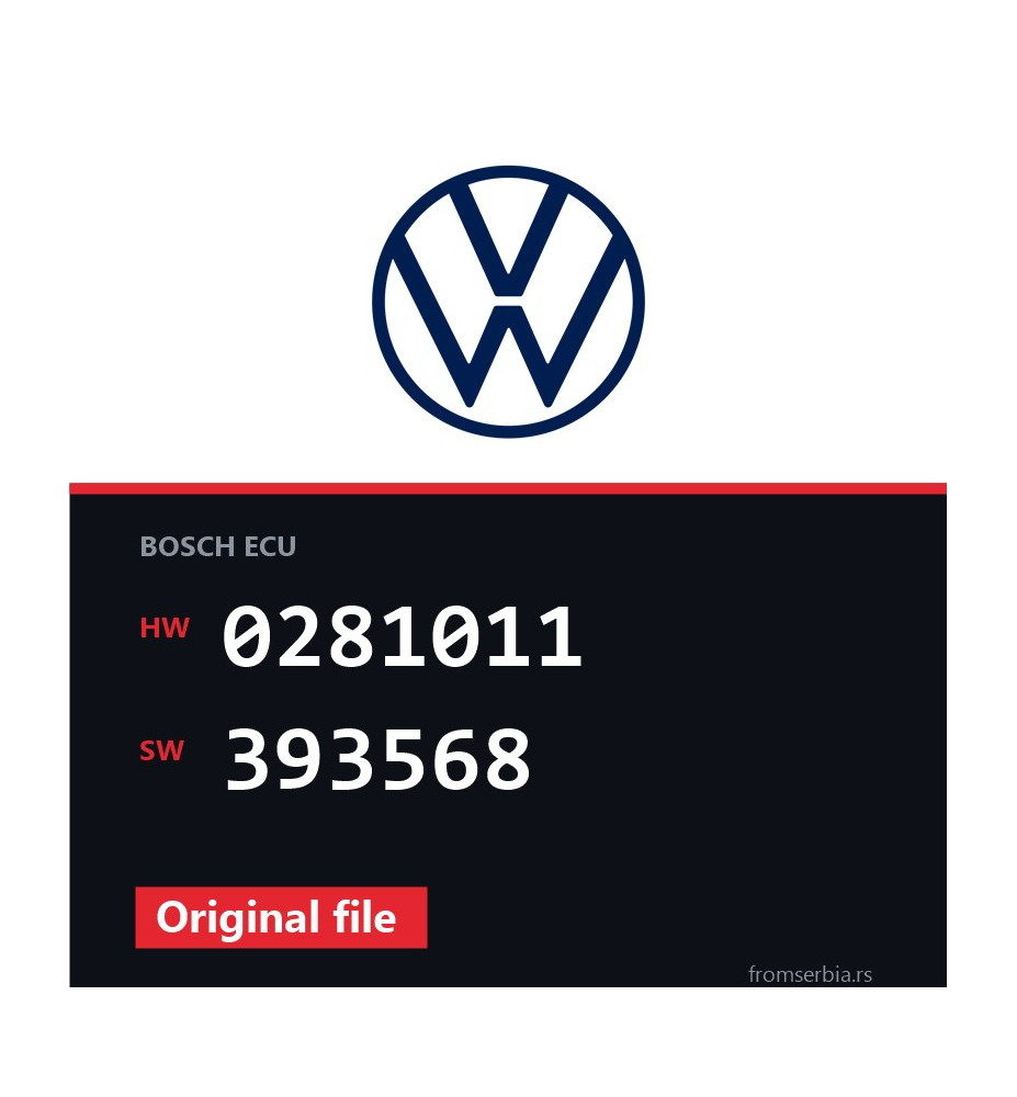 VW Golf 0281011 393568 original ECU file