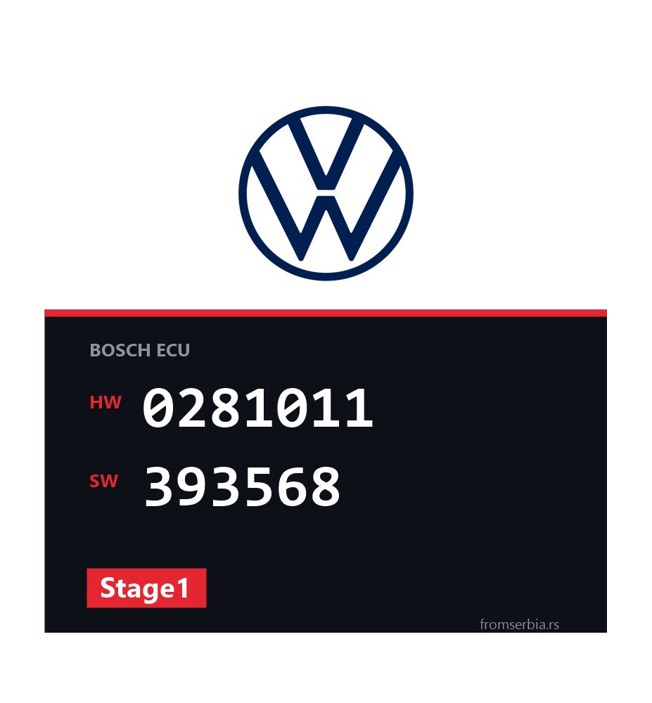 VW Golf 0281011 393568 Stage1 tuning file