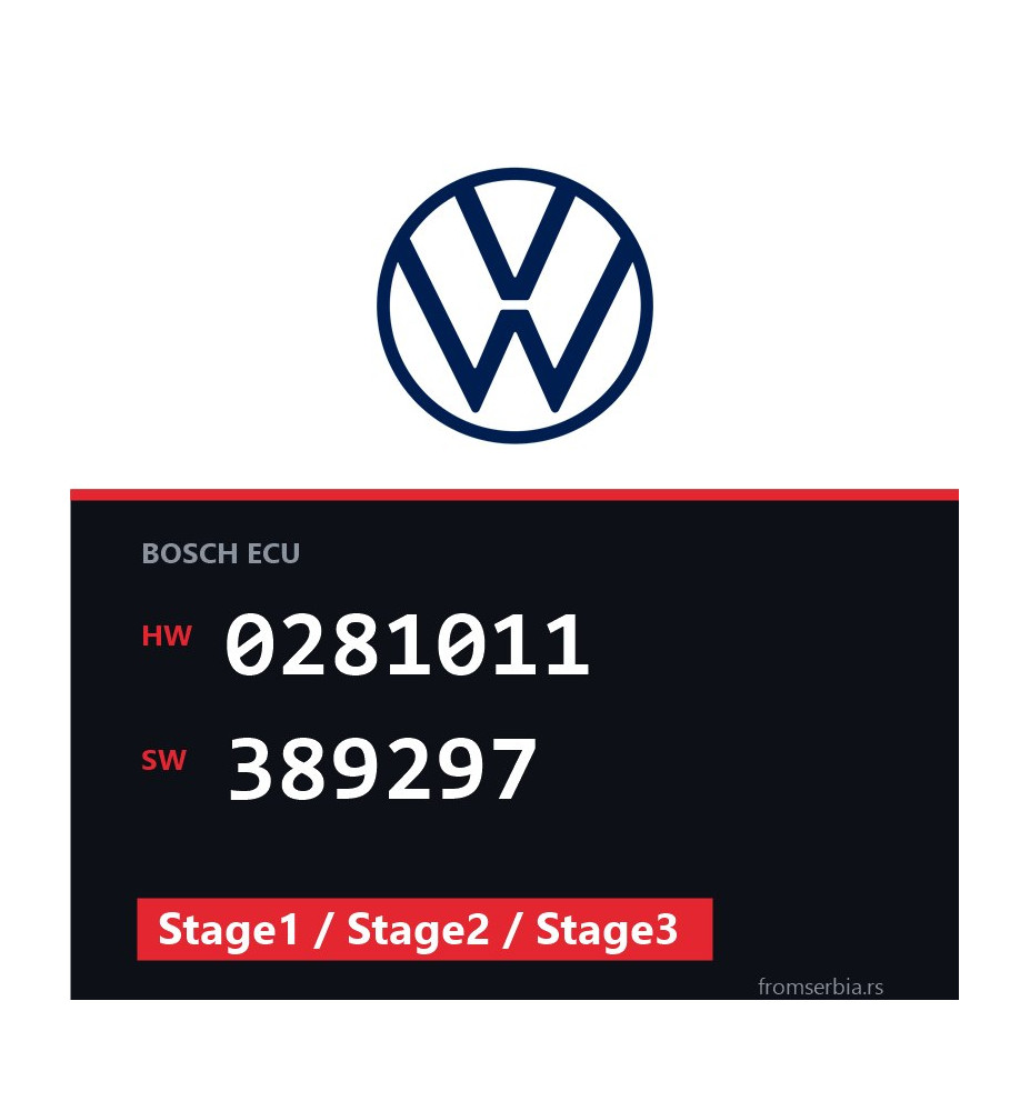 VW Golf 0281011 389297 Stage1 / Stage2 / Stage3 tuning file