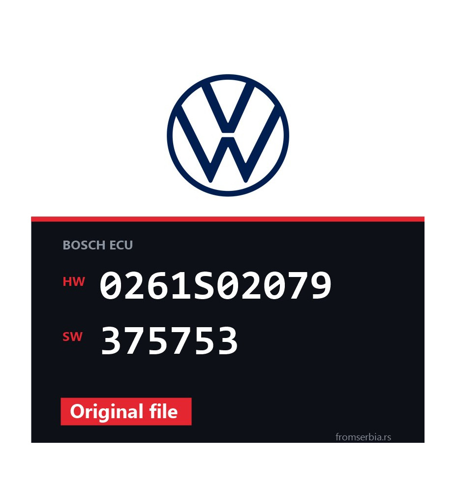 VW Golf 0261S02079 375753 original ECU file