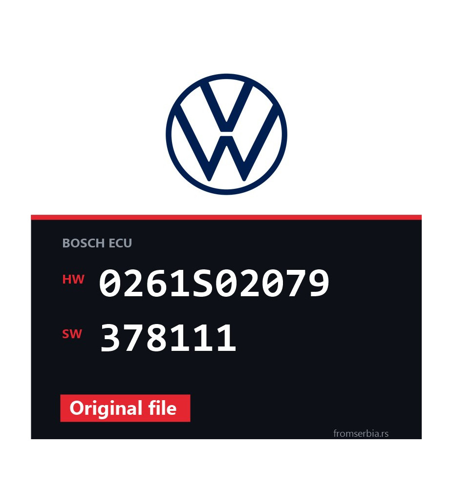 VW Golf 0261S02079 378111 original ECU file