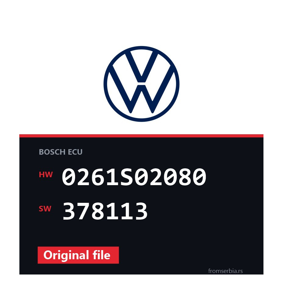 VW Golf 0261S02080 378113 original ECU file