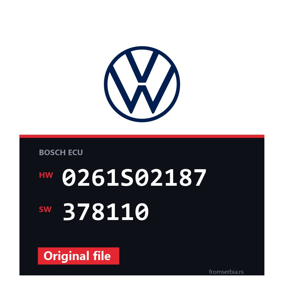 VW Golf5 0261S02187 378110 original ECU file