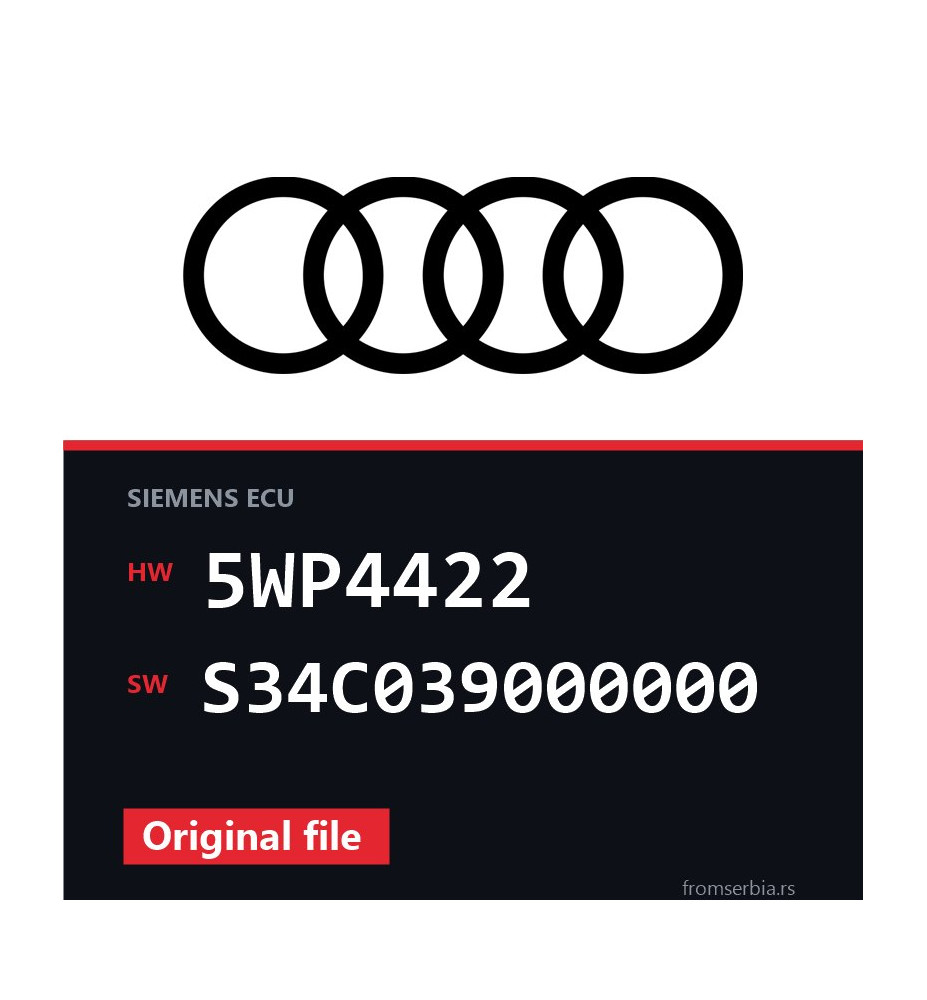 Audi A4 5WP4422 S34C039000000 original ECU file