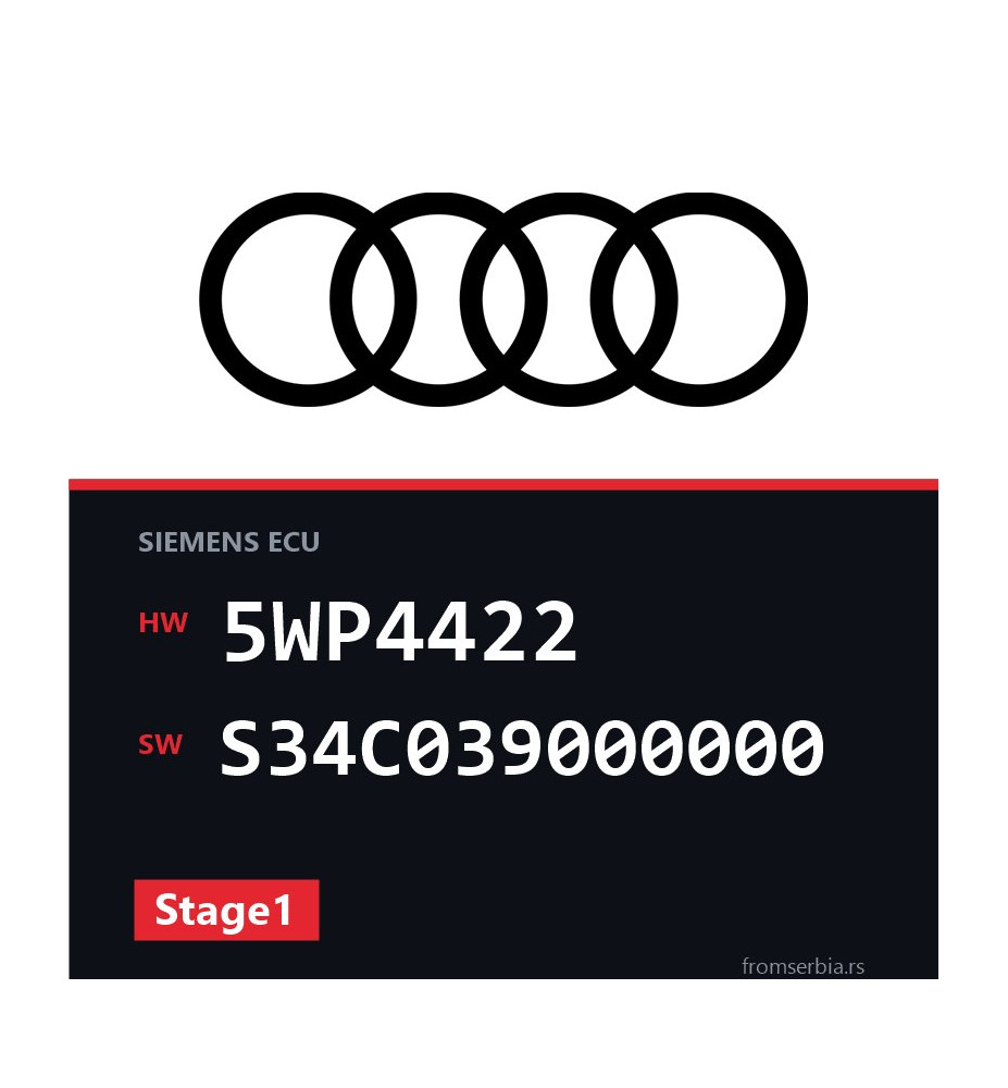 Audi A4 5WP4422 S34C039000000 Stage1 tuning file
