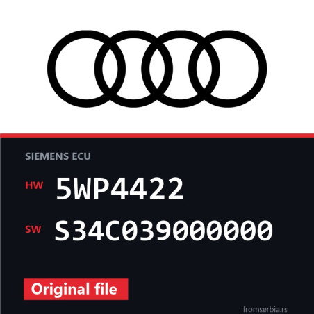 Audi A4 5WP4422 S34C039000000 original ECU file