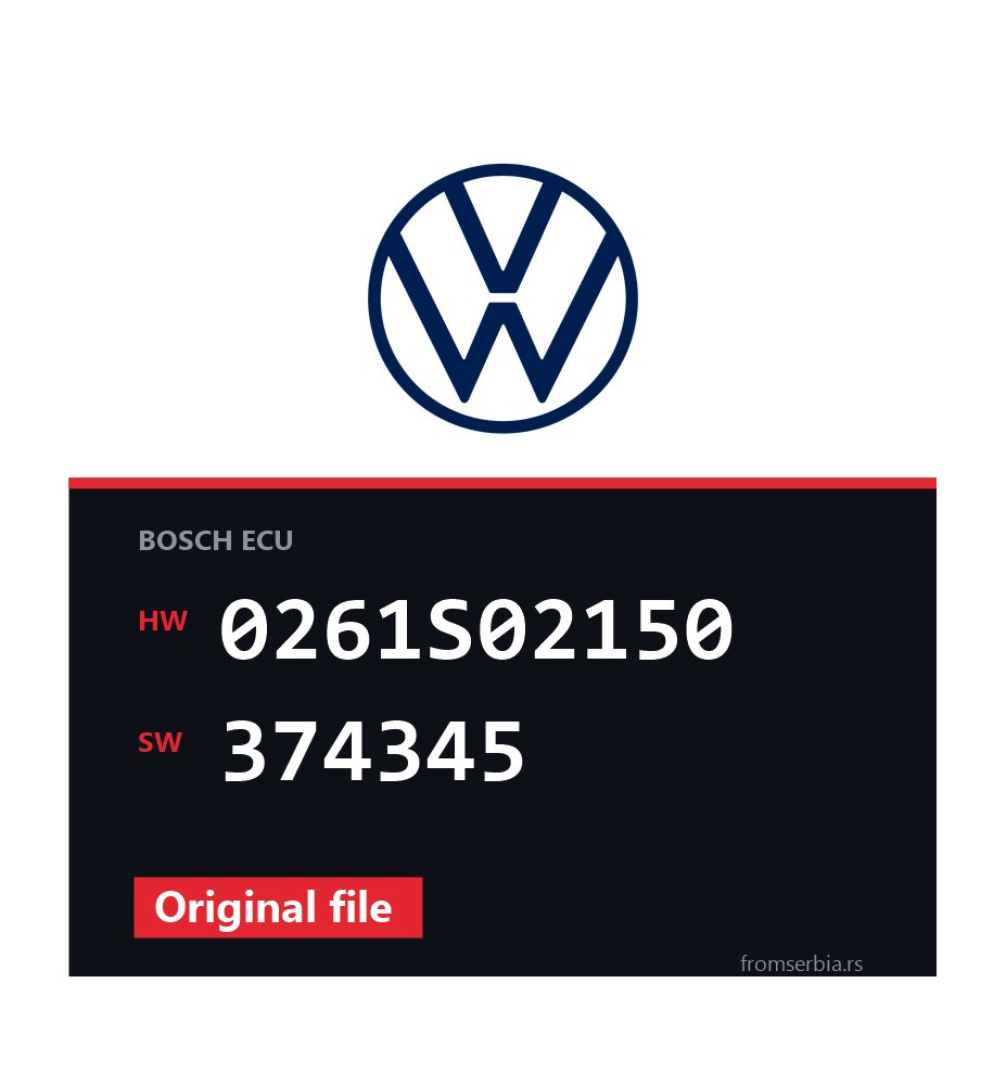 VW Golf5 0261S02150 374345 original ECU file