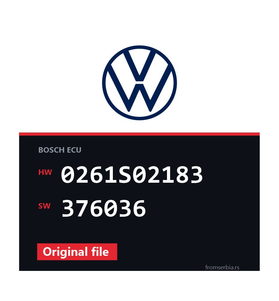 VW Golf5 0261S02183 376036 original ECU file