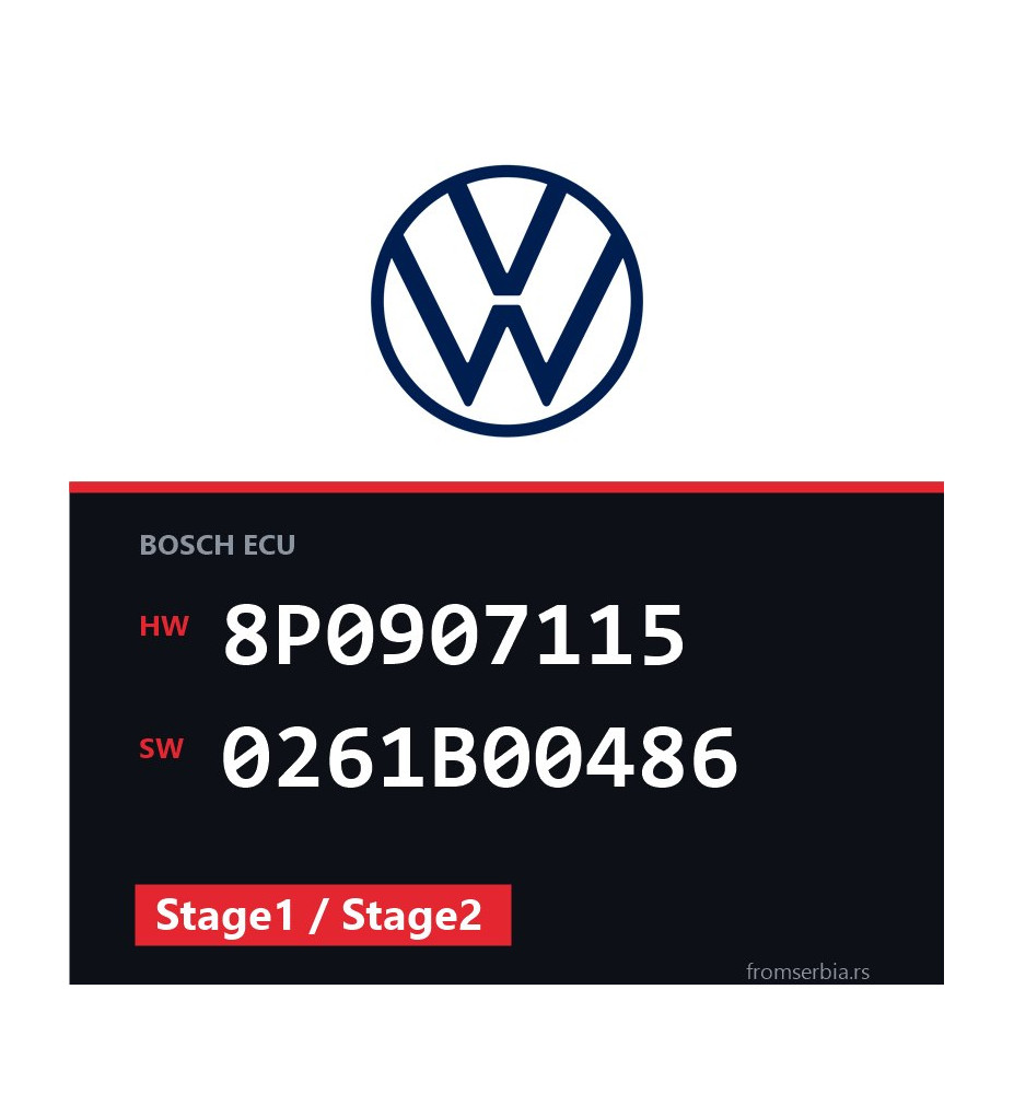 VW Golf5 8P0907115 0261B00486 Stage1 / Stage2 tuning file
