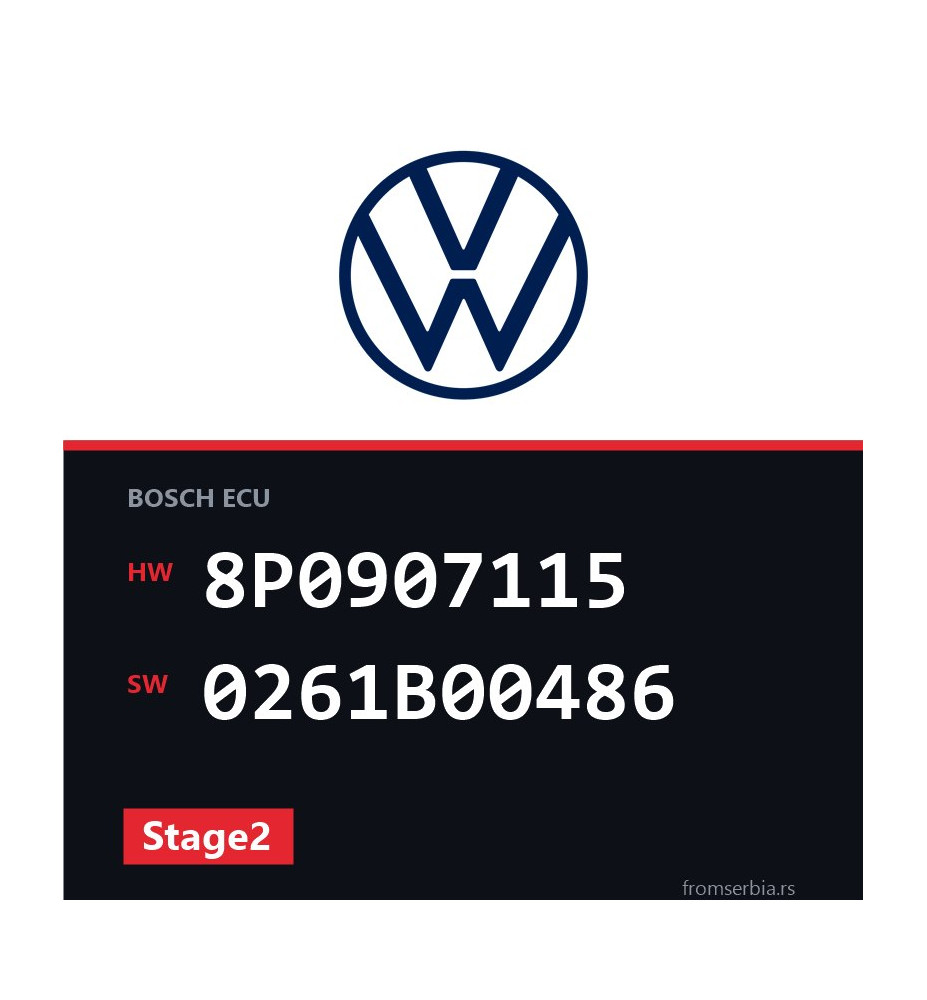 VW Golf5 8P0907115 0261B00486 Stage2 tuning file