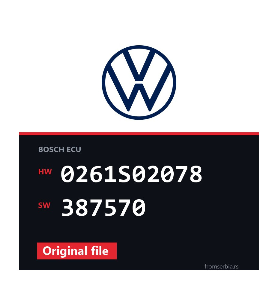 VW Golf5 0261S02078 387570 original ECU file