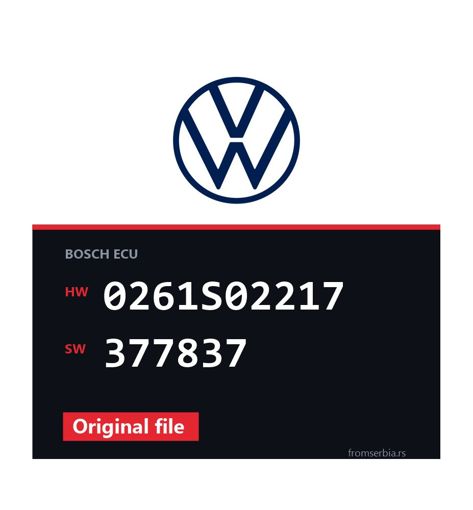 VW Golf5 0261S02217 377837 original ECU file