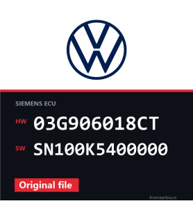 VW Golf 03G906018CT SN100K5400000 original ECU file