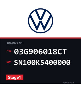 VW Golf 03G906018CT SN100K5400000 Stage1 tuning file