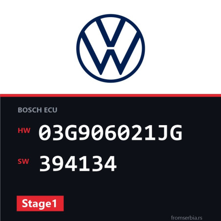 VW Golf 03G906021JG 394134 Stage1 tuning file
