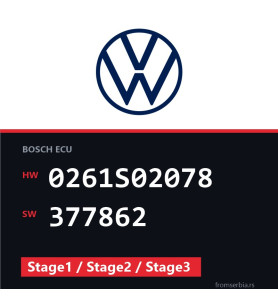 VW Golf 0261S02078 377862 Stage1 / Stage2 / Stage3 tuning file