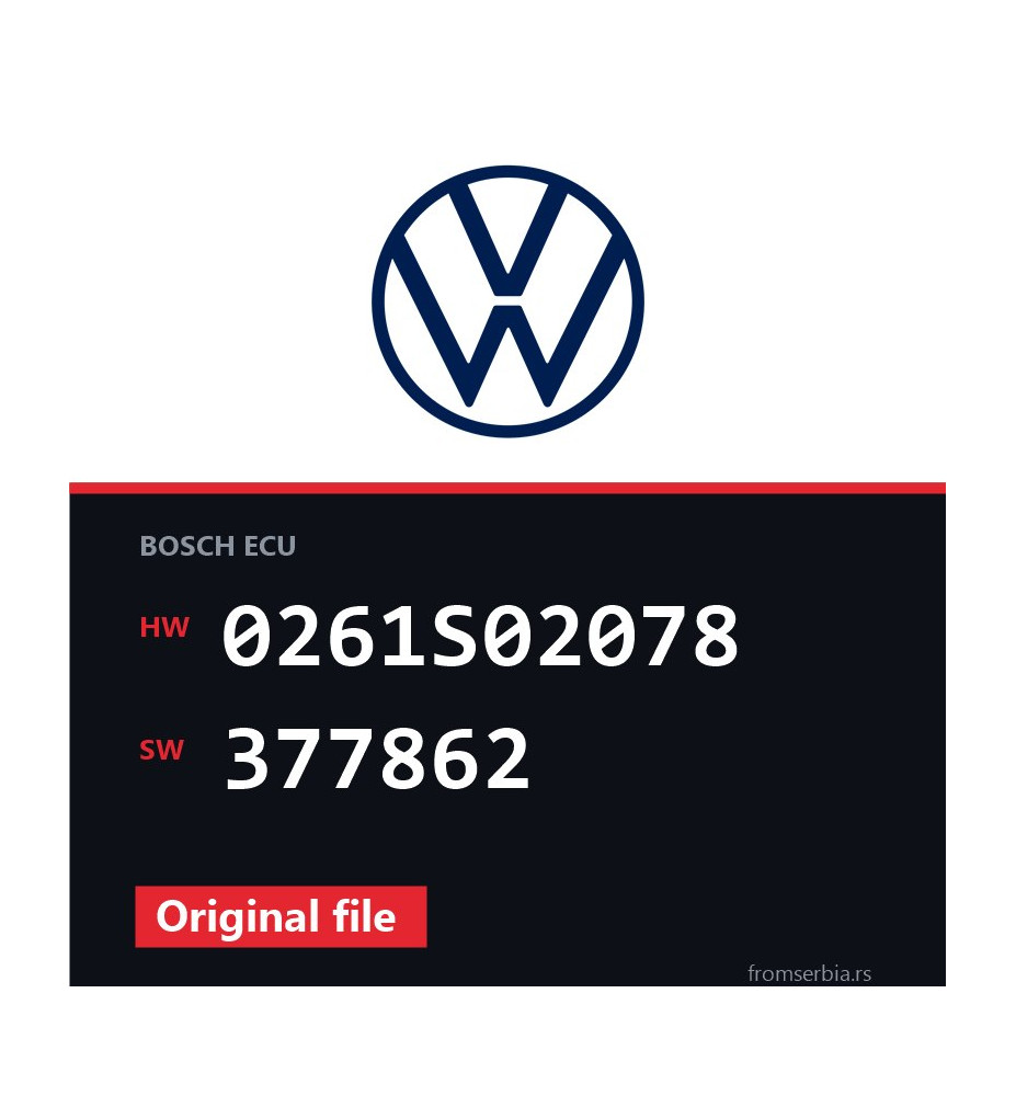 VW Golf 0261S02078 377862 original ECU file