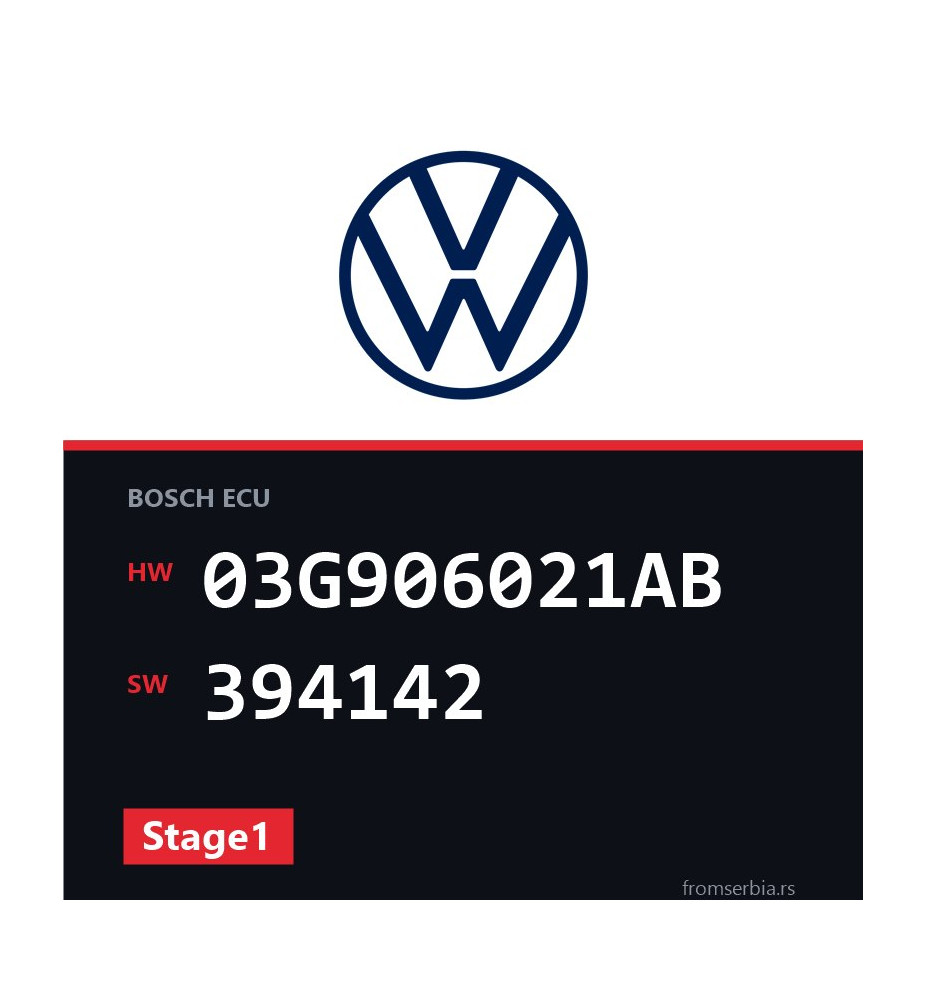 VW Golf5 03G906021AB 394142 Stage1 tuning file