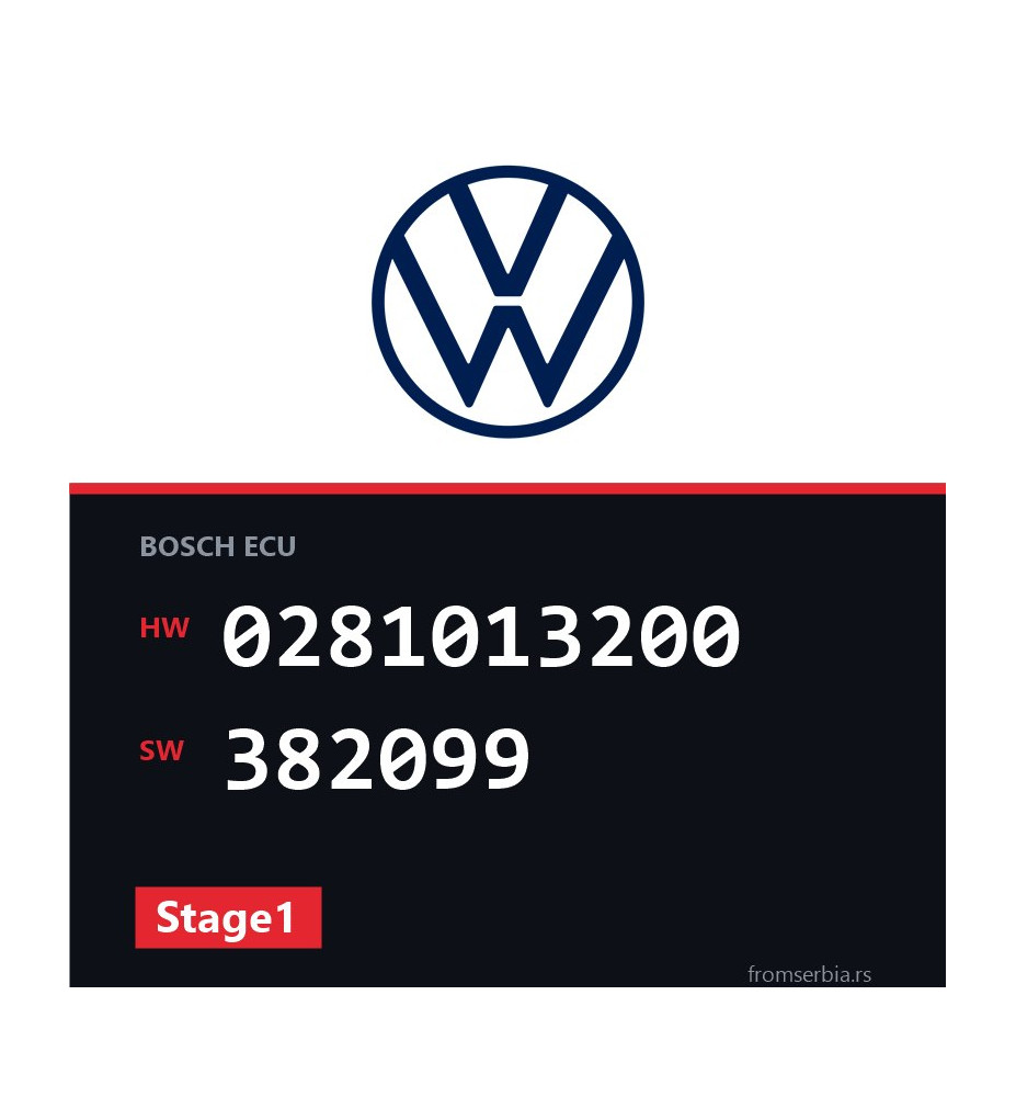 VW Golf5 0281013200 382099 Stage1 tuning file