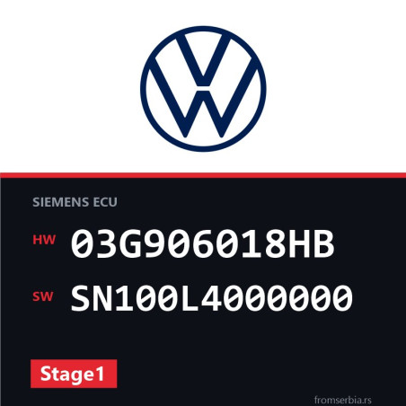 VW Golf5 03G906018HB SN100L4000000 Stage1 tuning file
