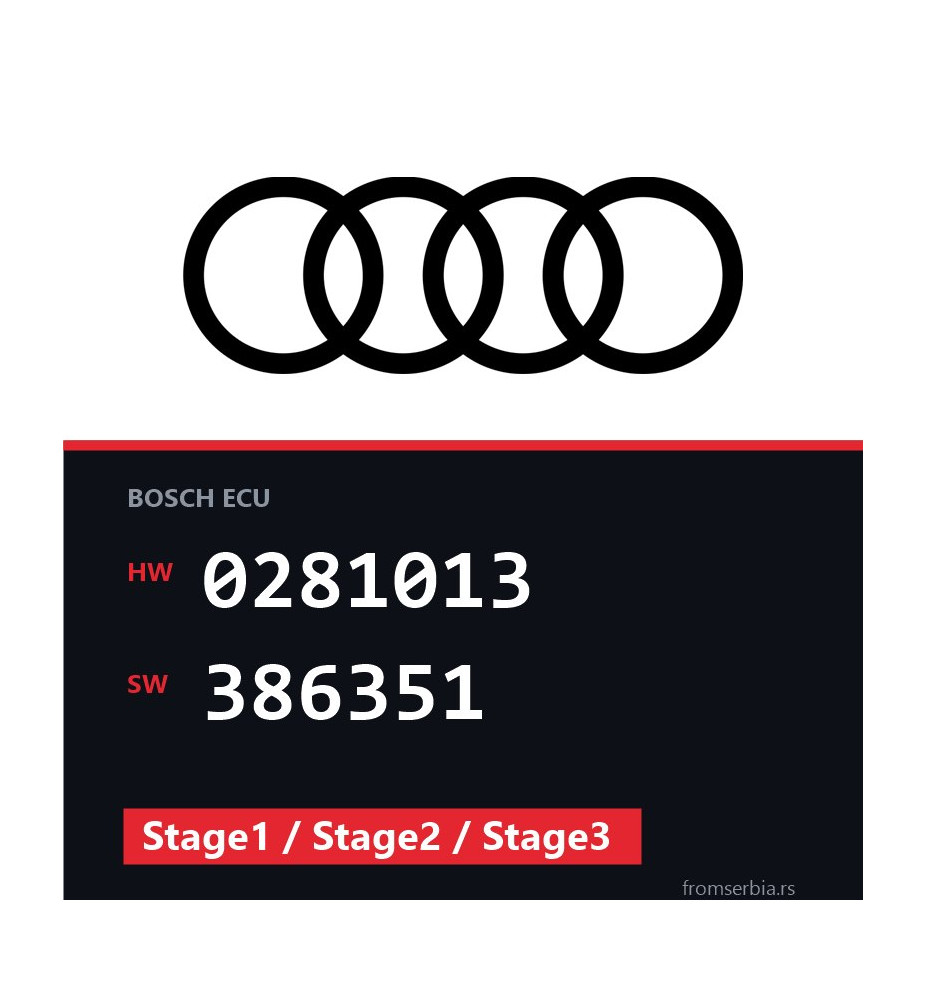 Audi A4 0281013 386351 Stage1 / Stage2 / Stage3 tuning file