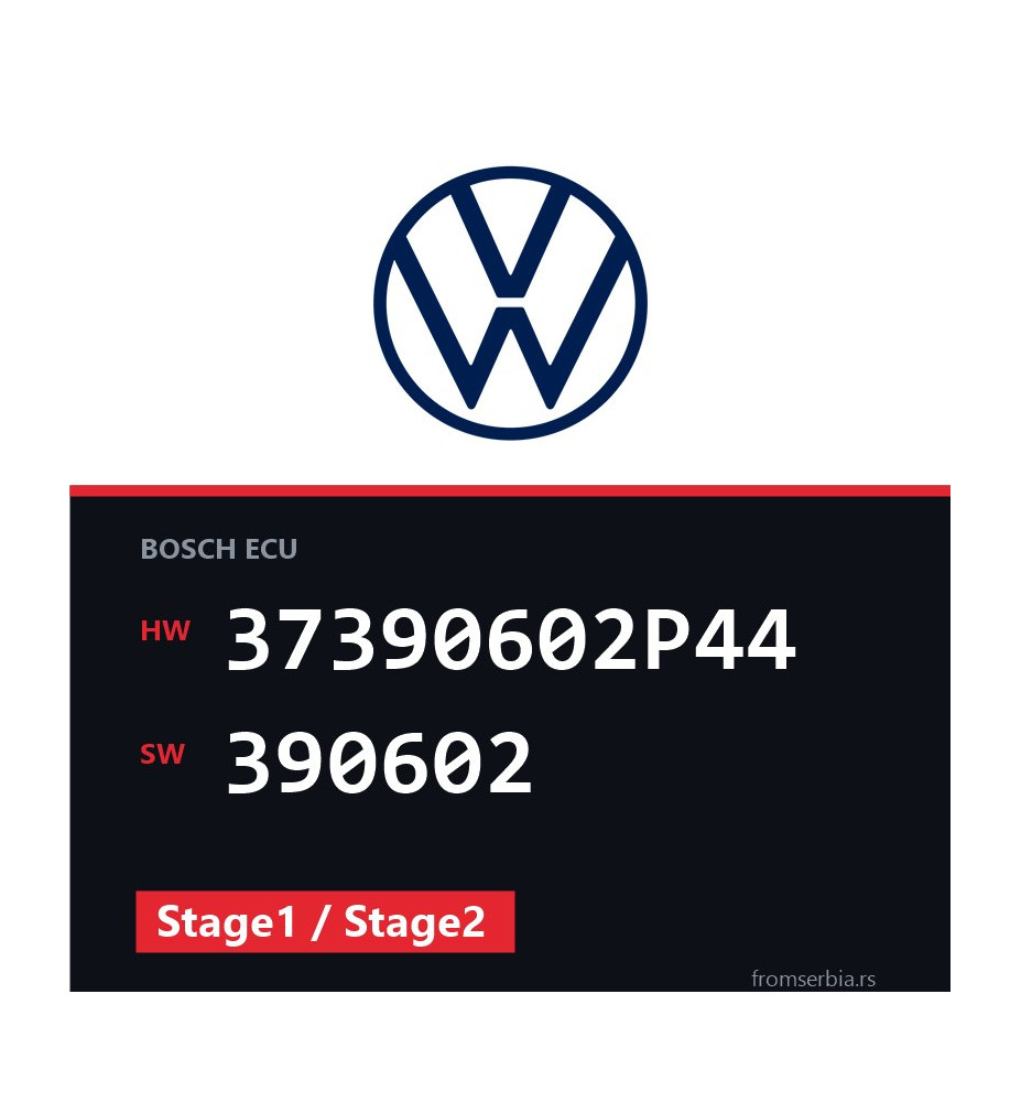VW Golf 37390602P44 390602 Stage1 / Stage2 tuning file
