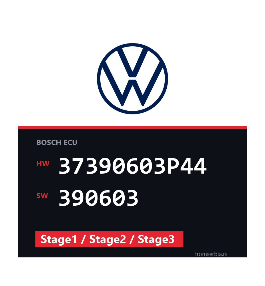 VW Golf 37390603P44 390603 Stage1 / Stage2 / Stage3 tuning file