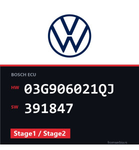 VW Golf 03G906021QJ 391847 Stage1 / Stage2 tuning file