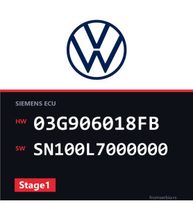 VW Golf 03G906018FB SN100L7000000 Stage1 tuning file