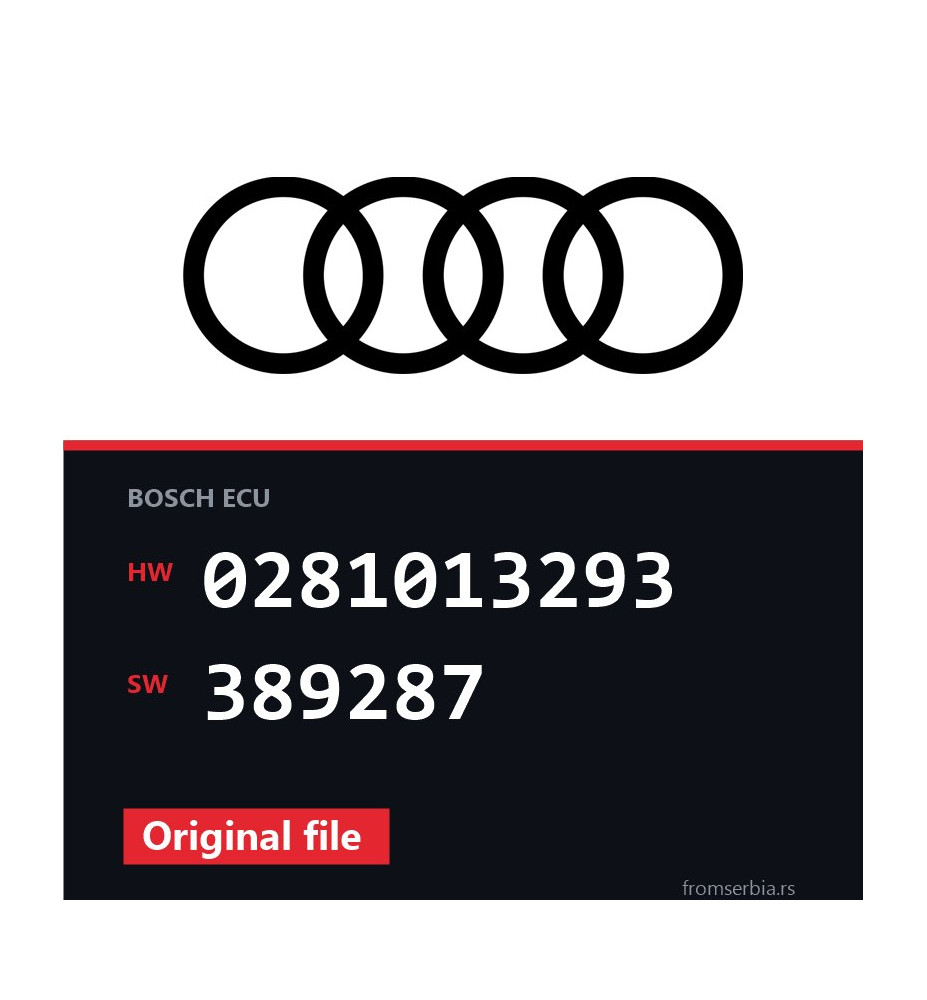 Audi A4 0281013293 389287 original ECU file
