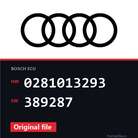 Audi A4 0281013293 389287 original ECU file