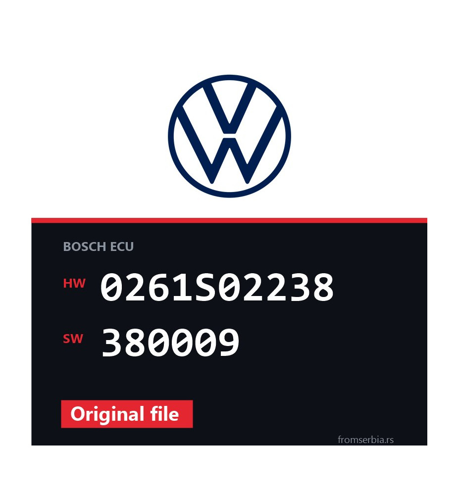VW Golf5 0261S02238 380009 original ECU file