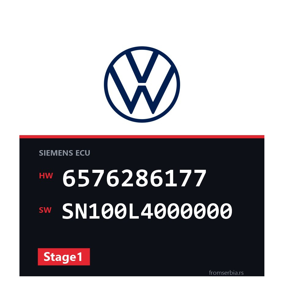 VW Golf5 6576286177 SN100L4000000 Stage1 tuning file