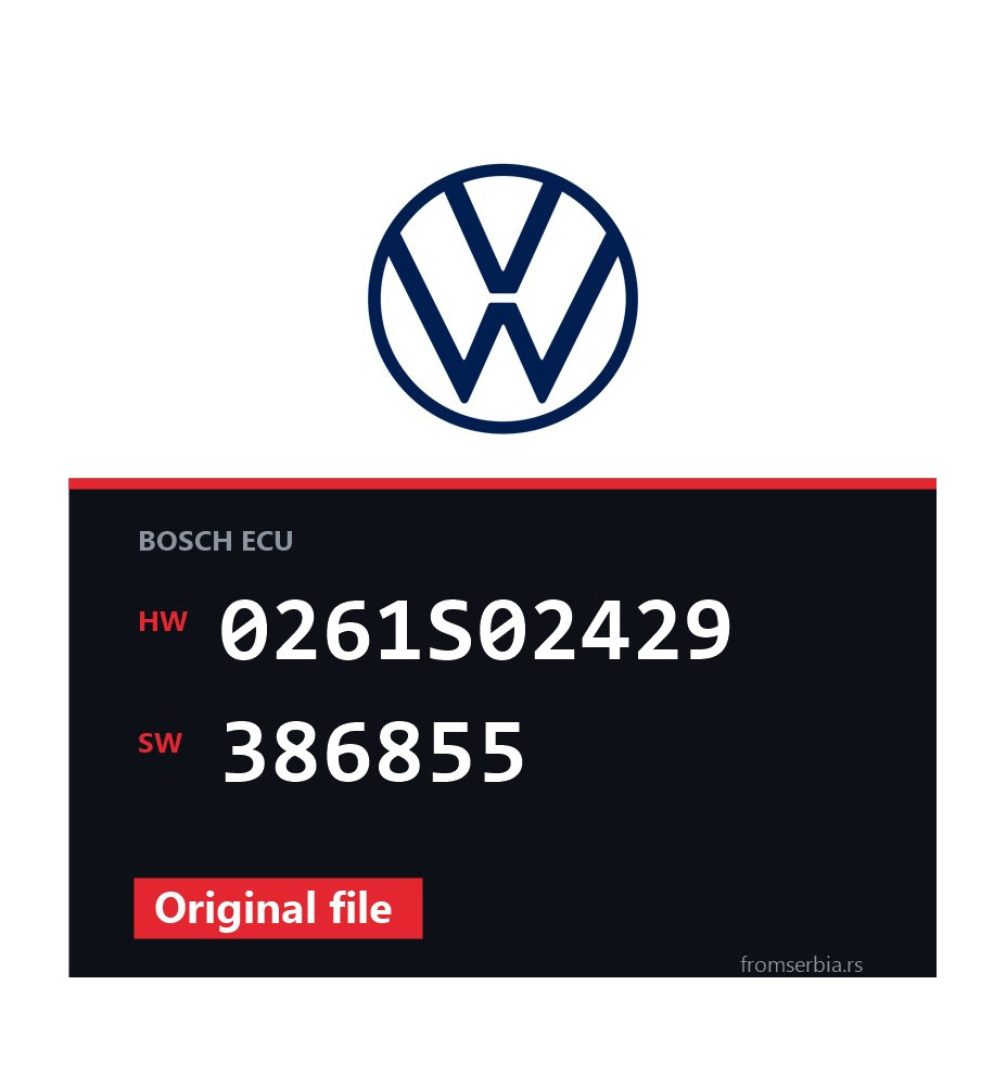 VW Golf5 0261S02429 386855 original ECU file