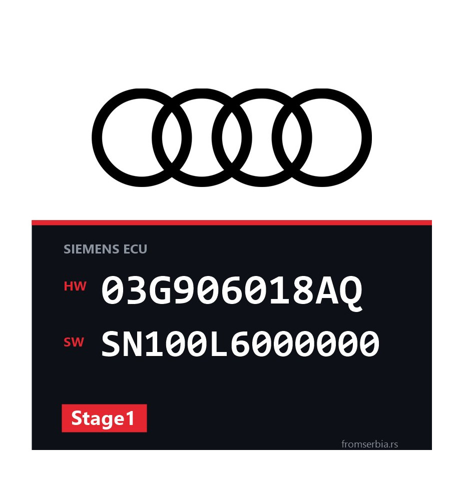 Audi A4 03G906018AQ SN100L6000000 Stage1 tuning file