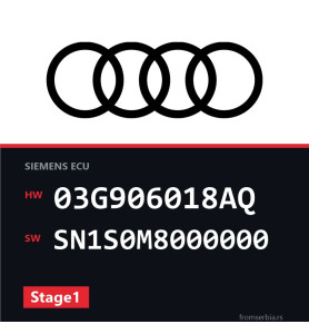 Audi A4 03G906018AQ SN1S0M8000000 Stage1 tuning file