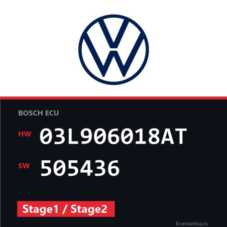 VW Golf 03L906018AT 505436 Stage1 / Stage2 tuning file