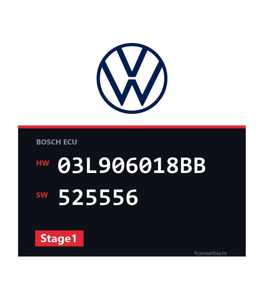 VW Golf 03L906018BB 525556 Stage1 tuning file