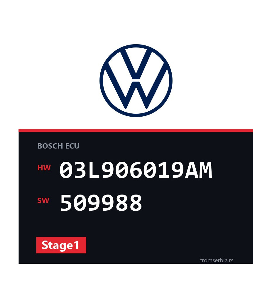 VW Golf 03L906019AM 509988 Stage1 tuning file