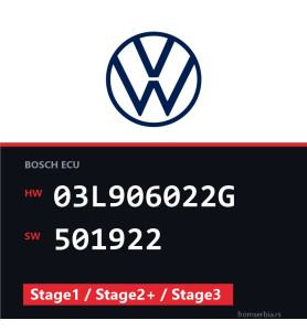 VW Golf 03L906022G 501922 Stage1 / Stage2+ / Stage3 tuning file