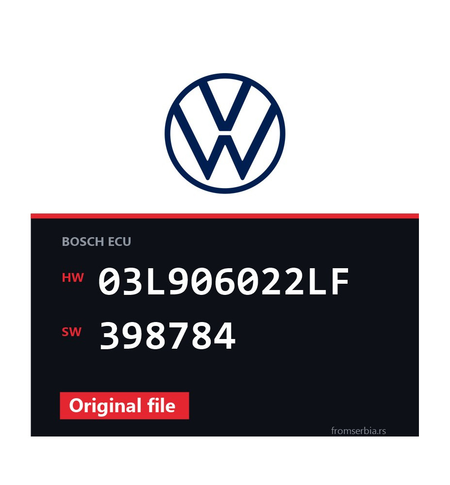 VW Golf 03L906022LF 398784 original ECU file
