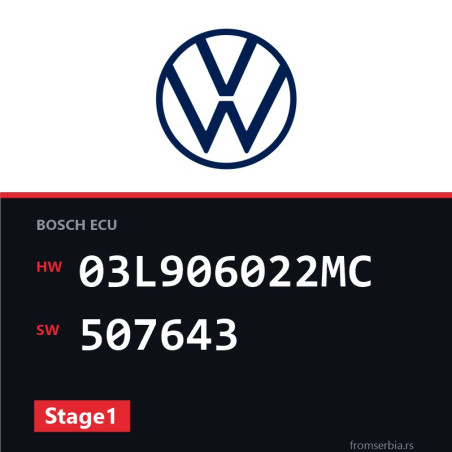 VW Golf 03L906022MC 507643 Stage1 tuning file